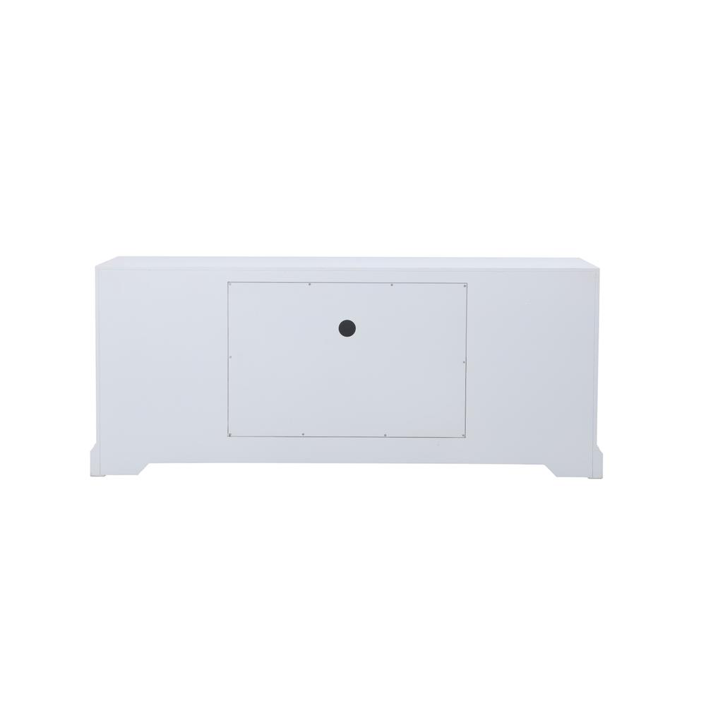 60 in. mirrored TV stand with crystal fireplace insert in white. Picture 9