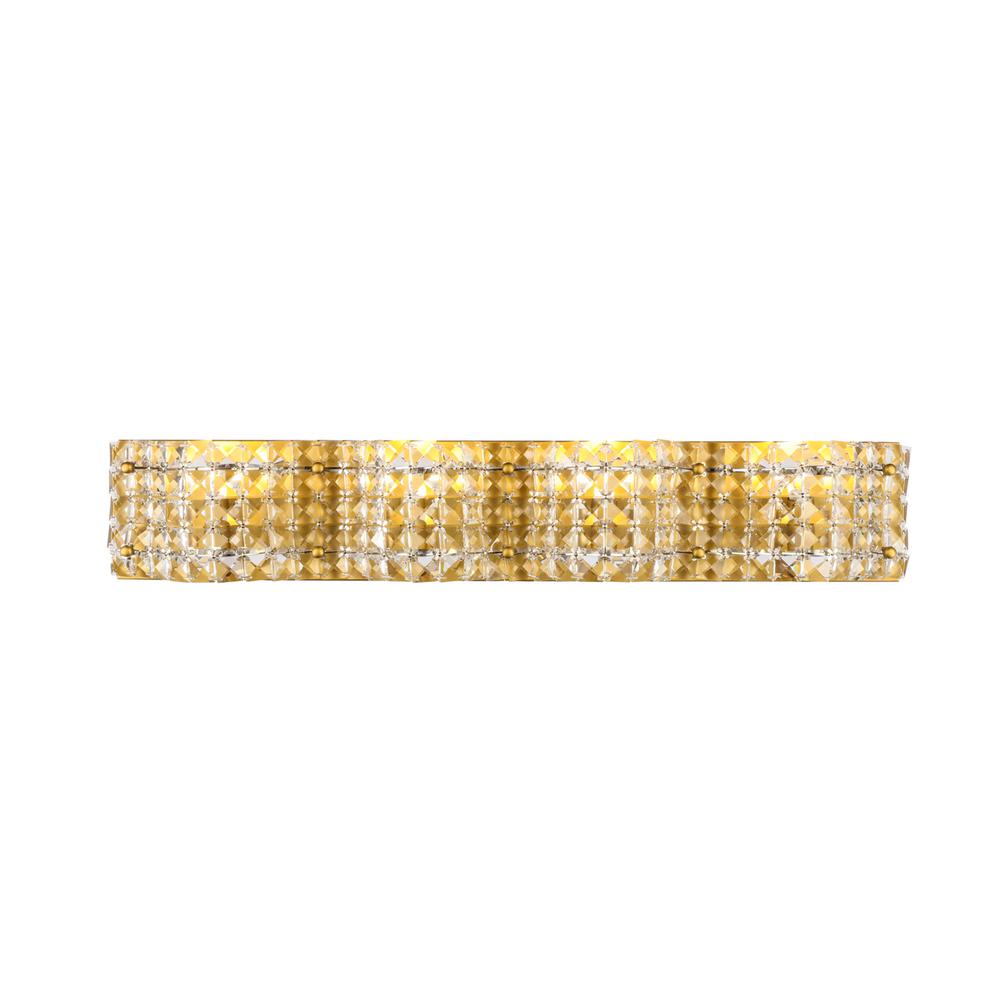 Ollie 4 light Brass and Clear Crystals wall sconce. Picture 1