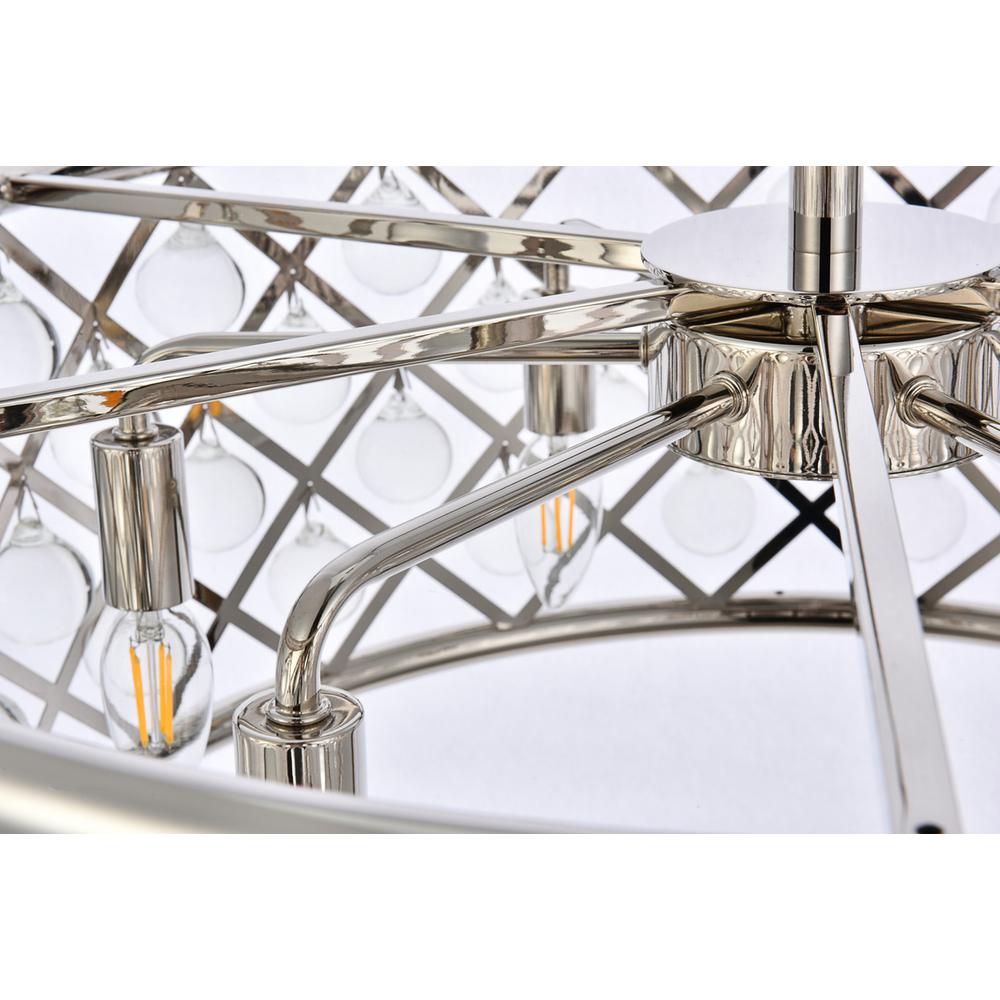 Madison 6 light polished Nickel Chandelier Clear Royal Cut Crystal. Picture 4