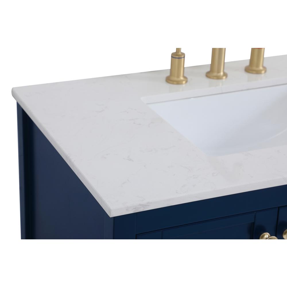 36 inch Single Bathroom Vanity in Blue. Picture 9