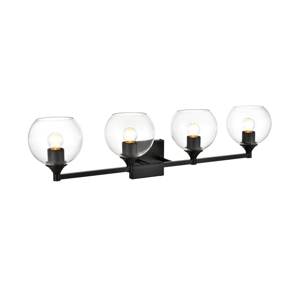 Foster 4 light Black and Clear Bath Sconce. Picture 3