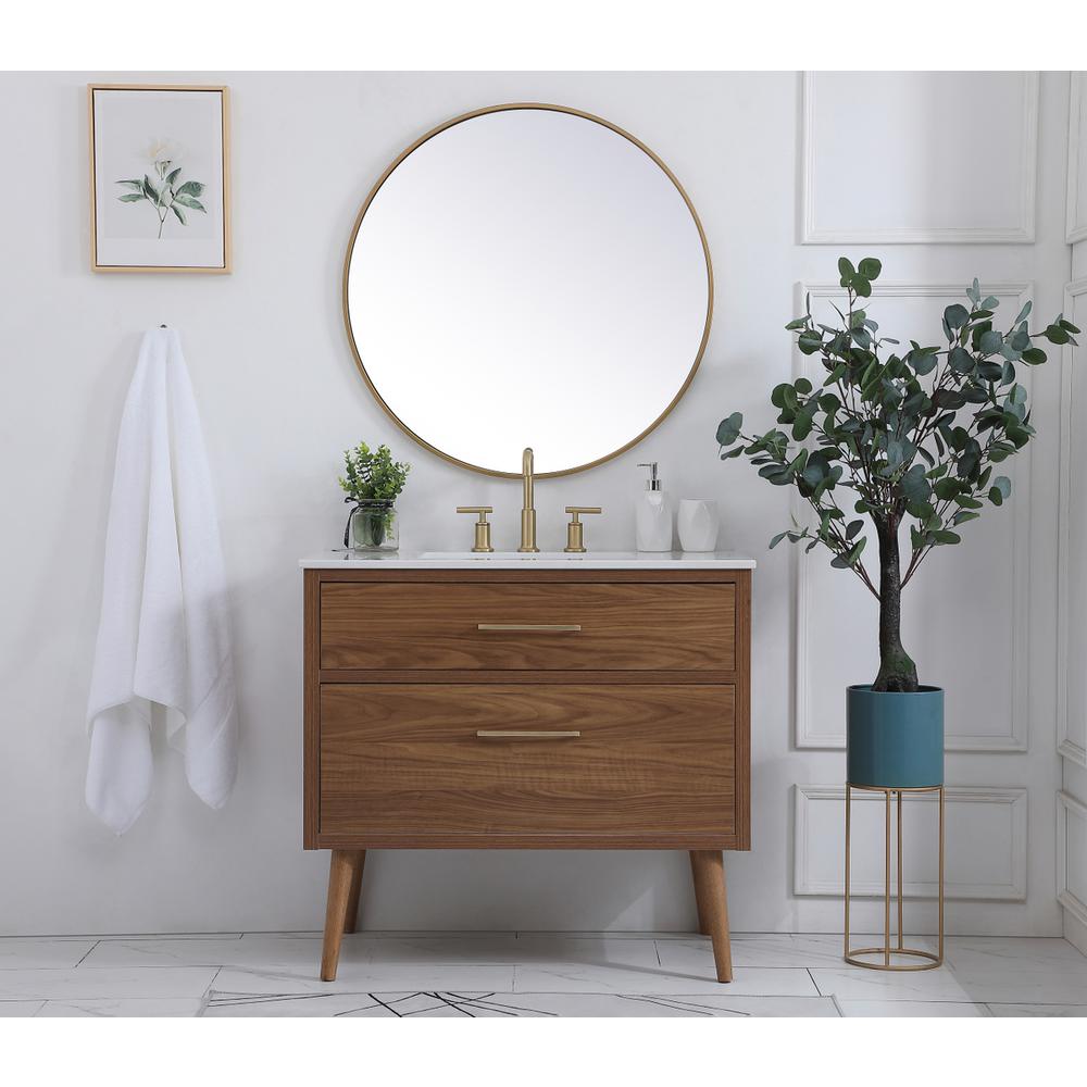 36 inch bathroom vanity in Walnut Brown. Picture 14