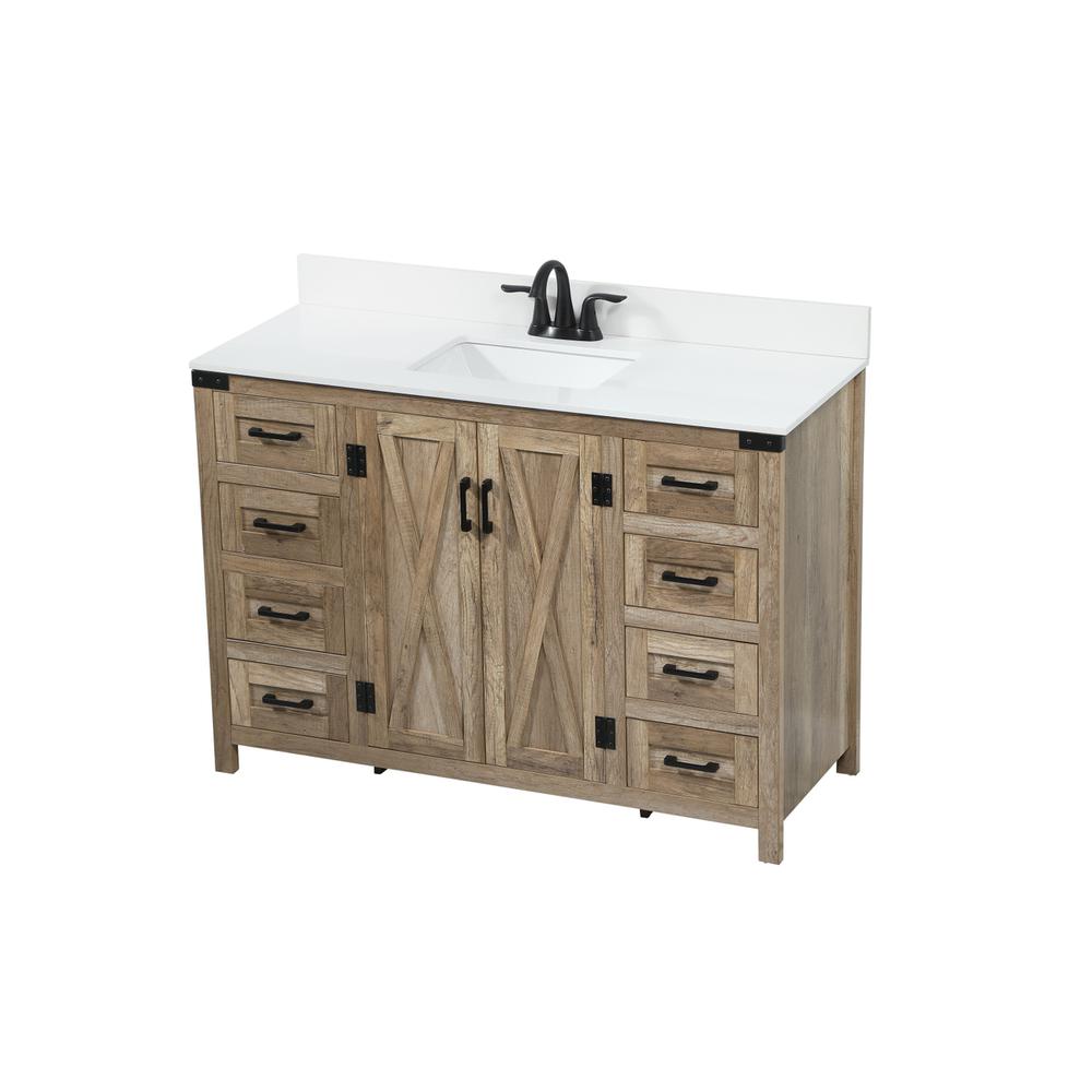 48 inch Single bathroom vanity in natural oak with backsplash. Picture 8