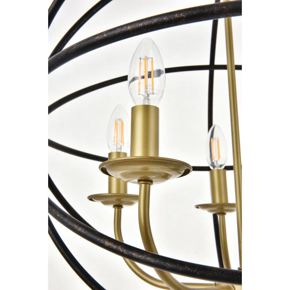 Octavia 5 light Brass and Dark Brown Pendant. Picture 11