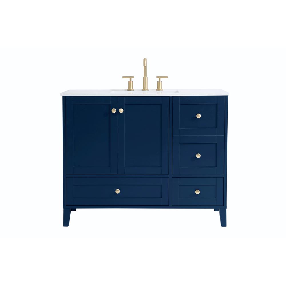 42 inch Single Bathroom Vanity in Blue. Picture 1