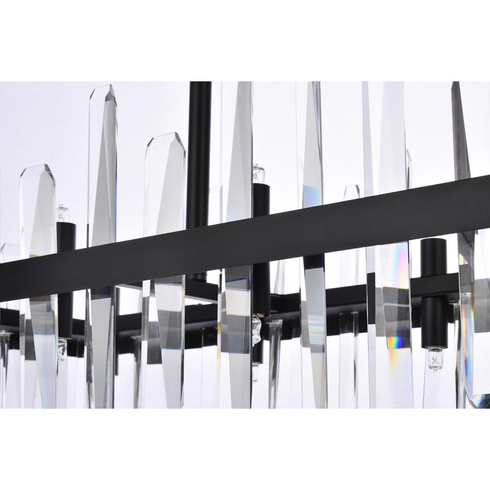 Serena 36 inch crystal rectangle chandelier in black. Picture 5