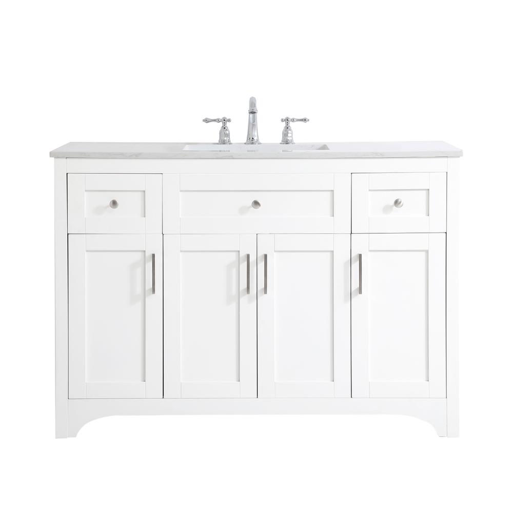 48 inch Single Bathroom Vanity in White. Picture 1
