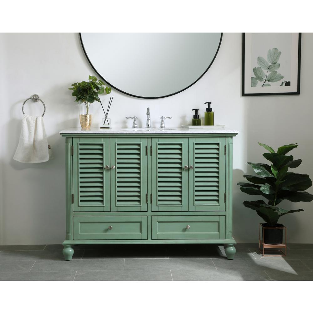 48 inch Single Bathroom Vanity in Vintage Mint. Picture 14