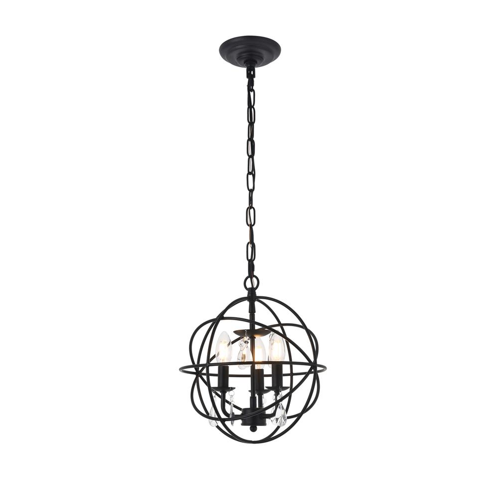 Wallace 3 light Matte Black Pendant. Picture 1