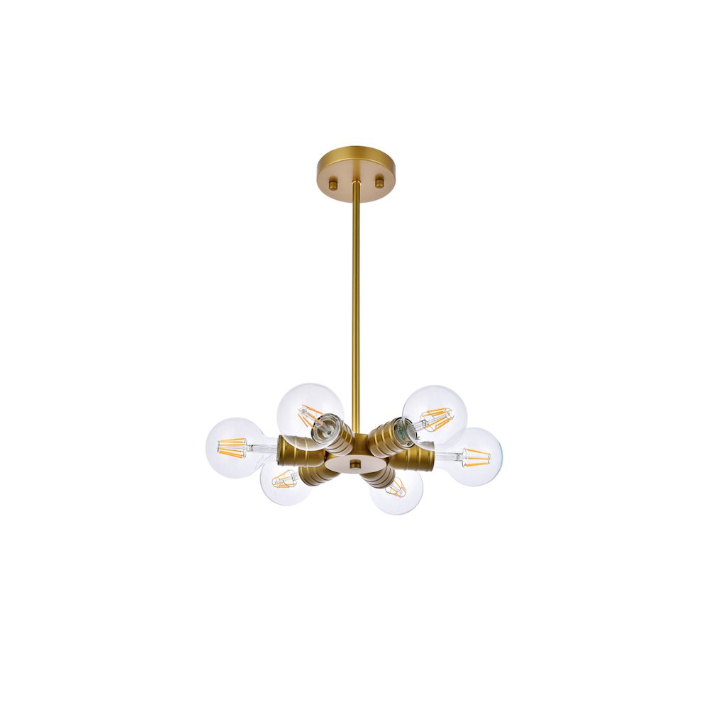 Reyes 6 Lights Brass Pendant. Picture 7