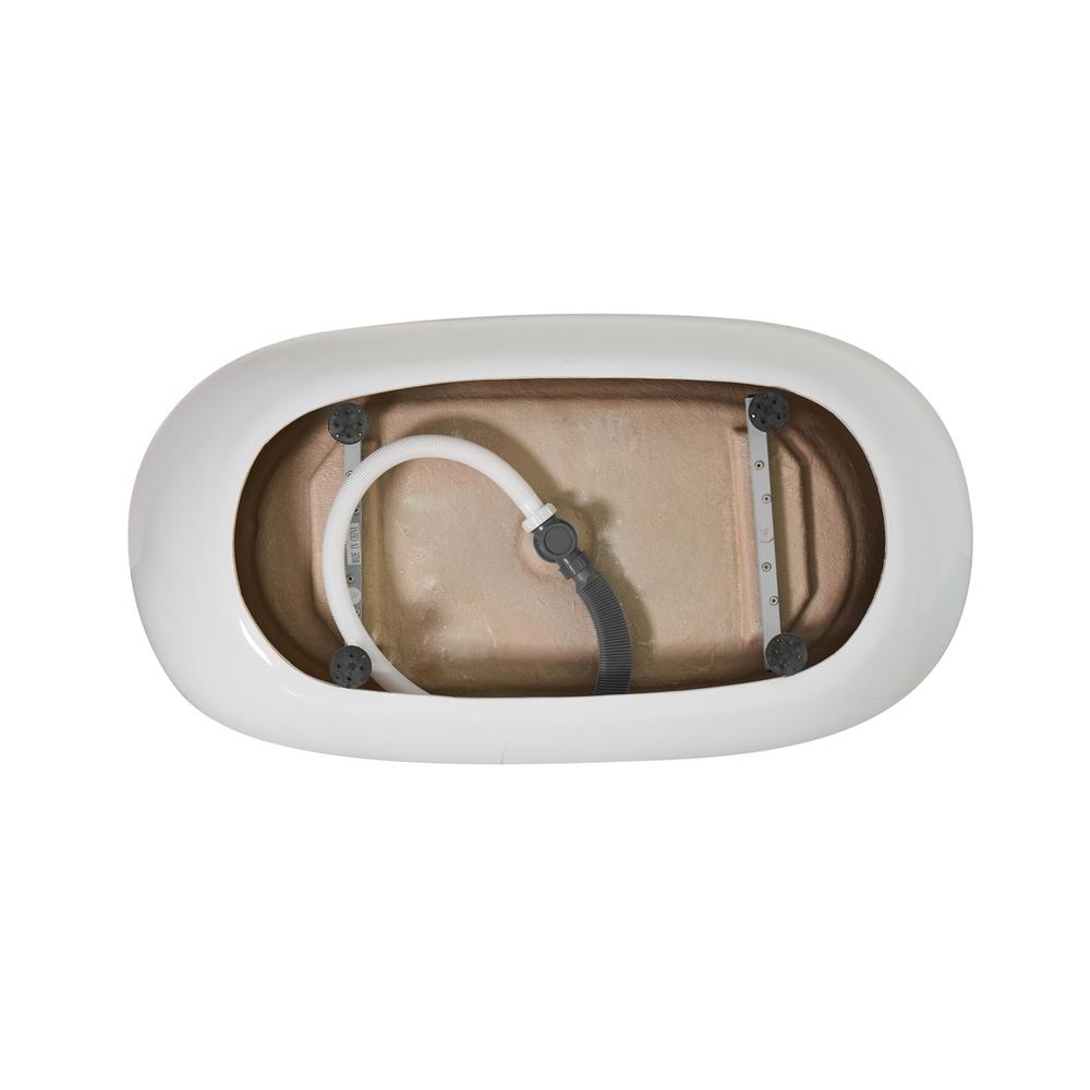 54 inch soaking roll top bathtub in glossy white. Picture 13