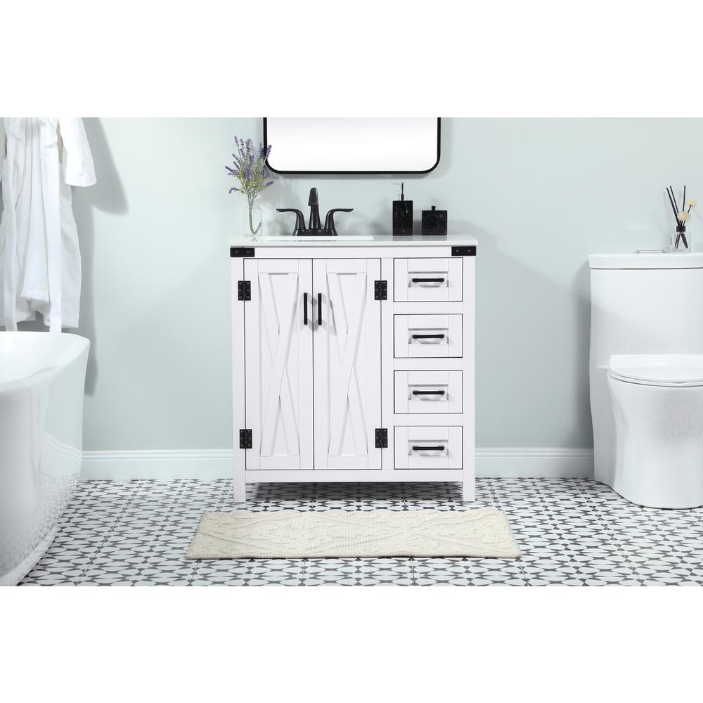 32 inch Single bathroom vanity in white. Picture 14