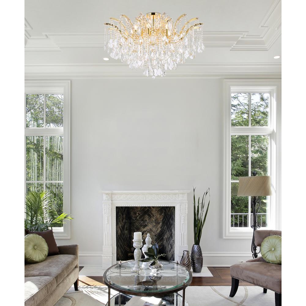 Maria Theresa 8 light Gold Flush Mount Clear Royal Cut Crystal. Picture 7