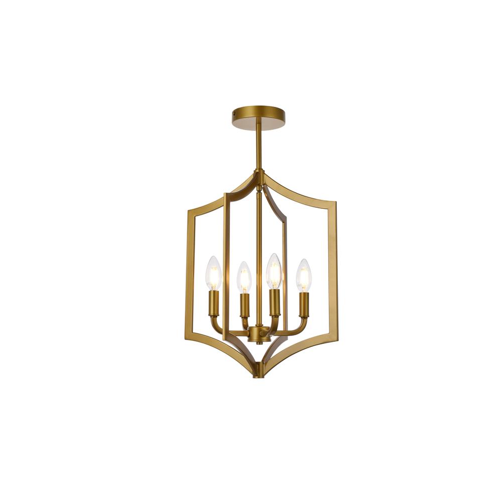 Kiera 4 lights pendant in brass. Picture 1