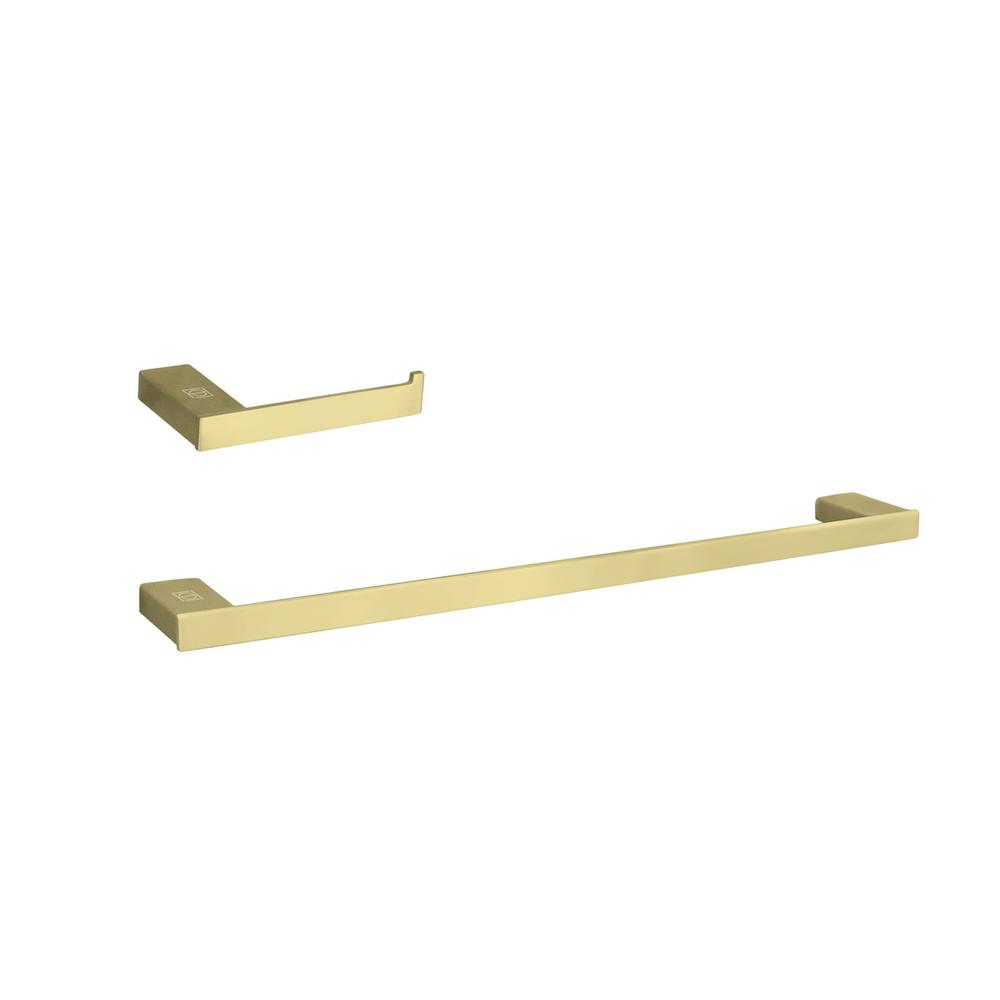 Sofia 2-Piece Bathroom Hardware Set in Brushed Gold. Picture 1