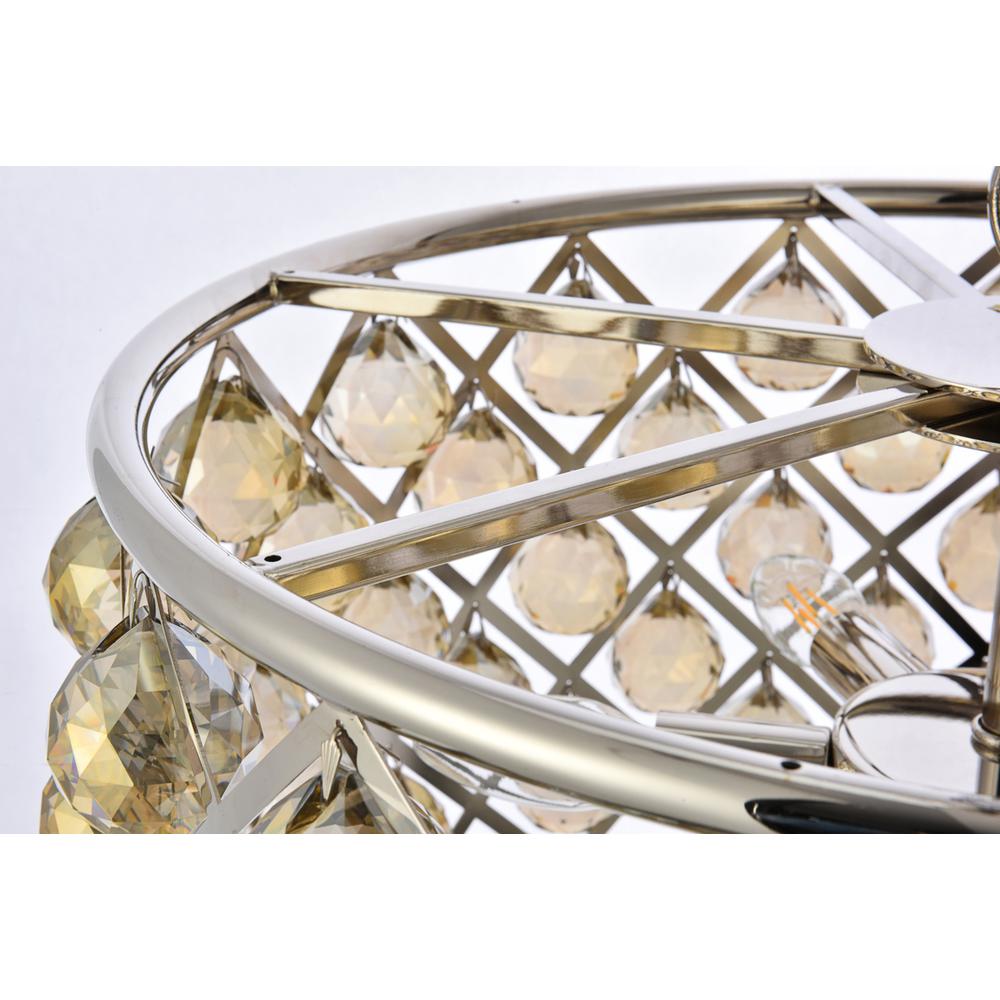 Madison 6 light polished nickel Pendant Golden Teak (Smoky) Royal Cut Crystal. Picture 4