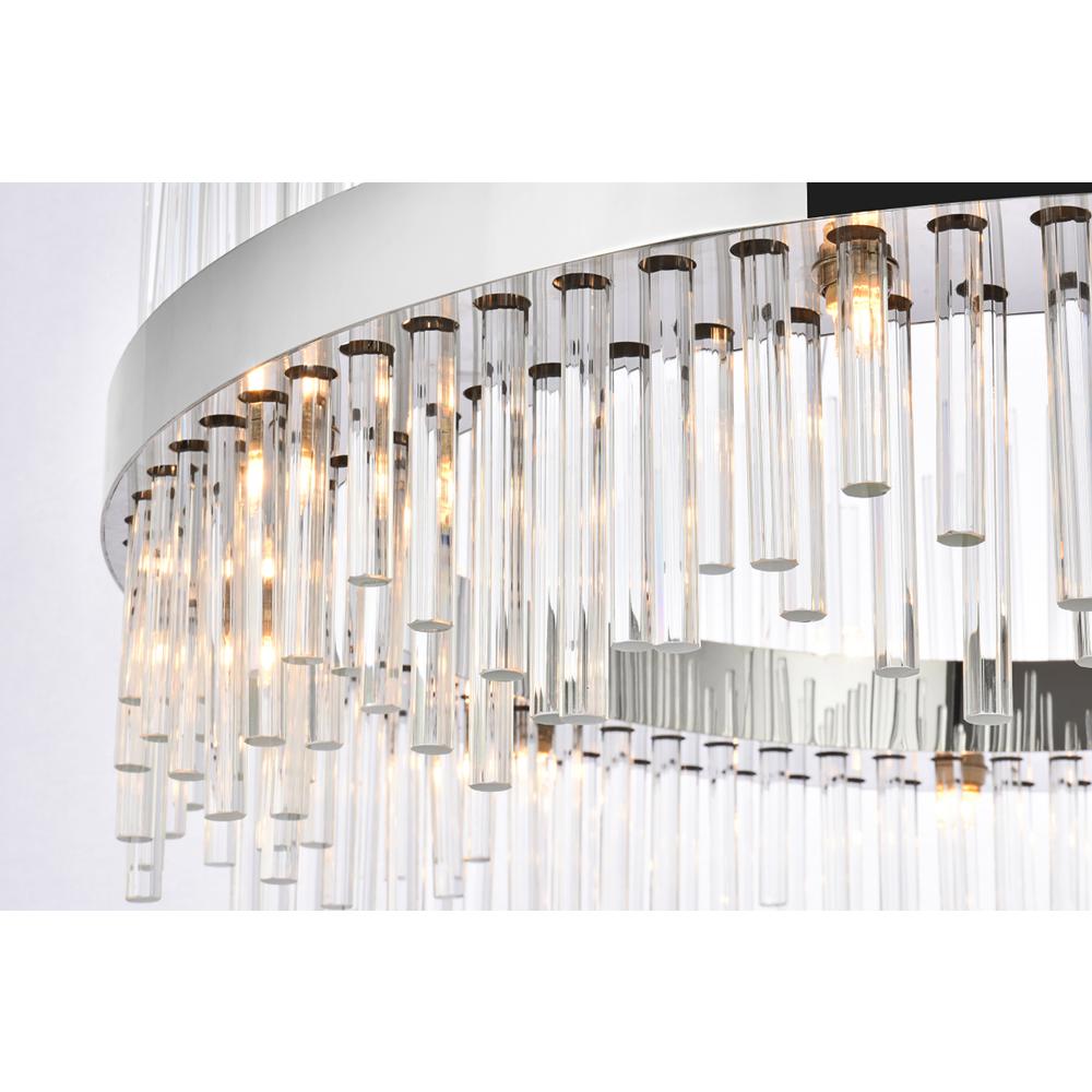 Dallas 36 inch round crystal pendant in chrome. Picture 4