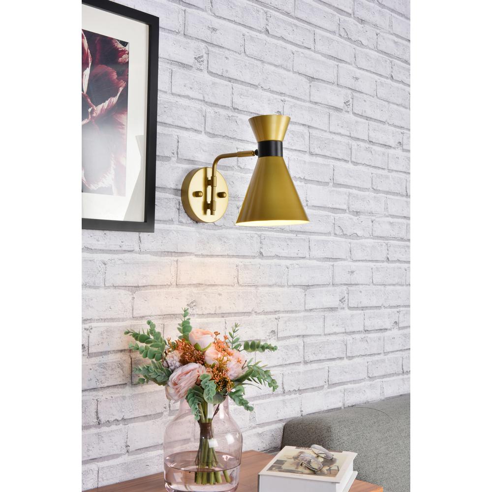 Halycon 6 inch light brass wall sconce. Picture 9