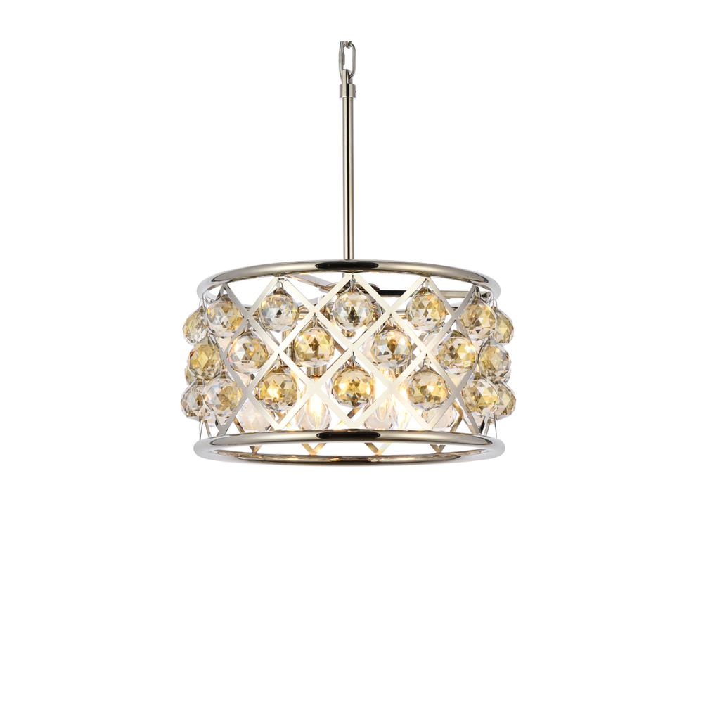 Madison 4 light polished Nickel Pendant Golden Teak (Smoky) Royal Cut Crystal. Picture 2