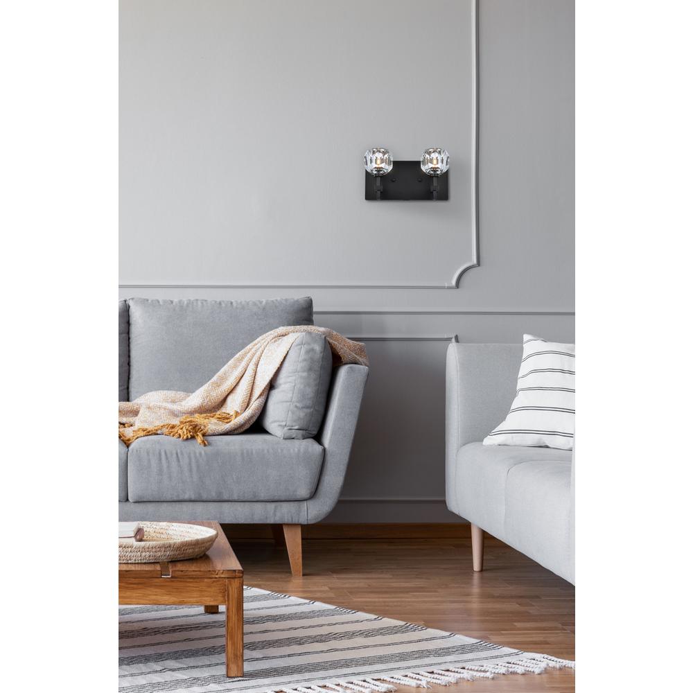Graham 2 Light Wall Sconce in Black. Picture 7