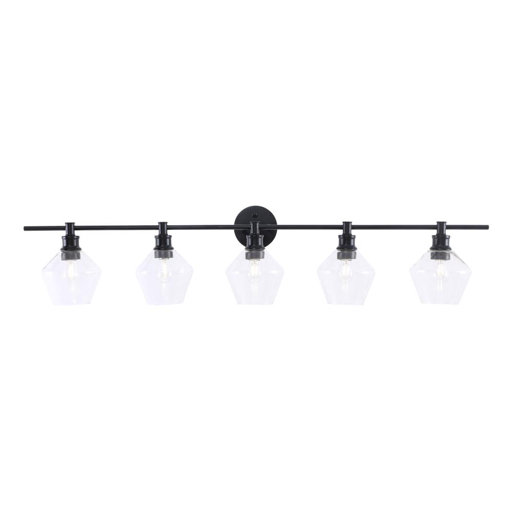 Gene 5 light Black and Clear glass Wall sconce. Picture 9