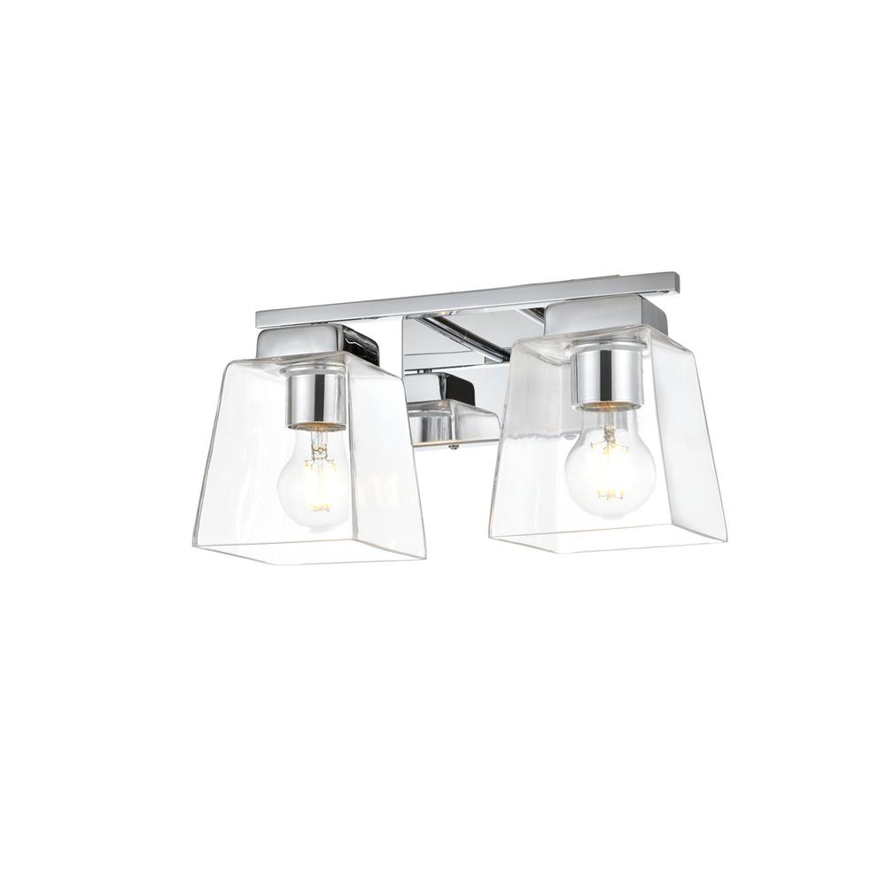 Merrick 2 light Chrome and Clear Bath Sconce. Picture 2