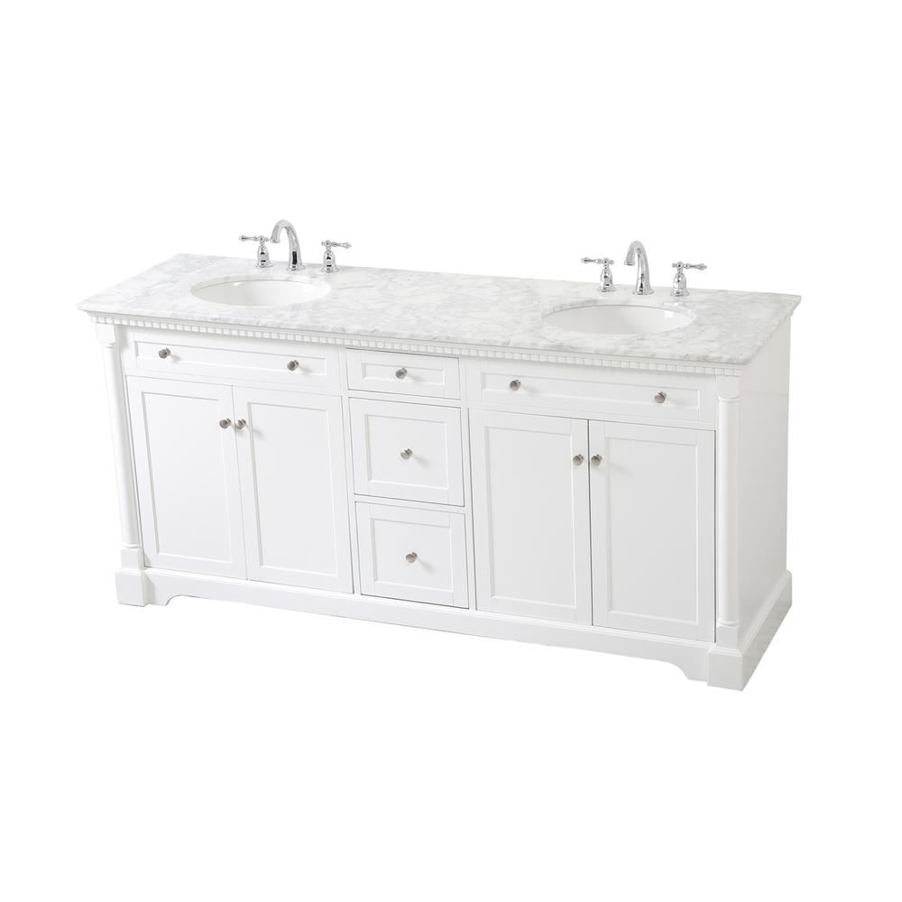 72 inch double bathroom vanity in White. Picture 8
