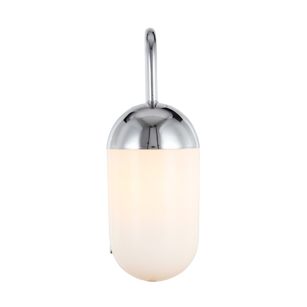 Kace 1 Light Chrome And Frosted White Glass Wall Sconce. Picture 8