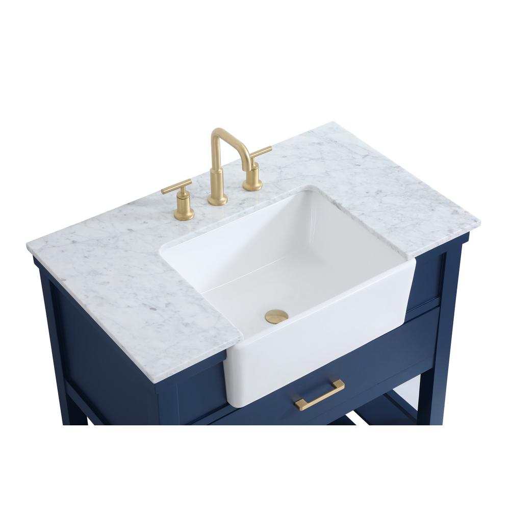 36 inch Single bathroom vanity in blue. Picture 10