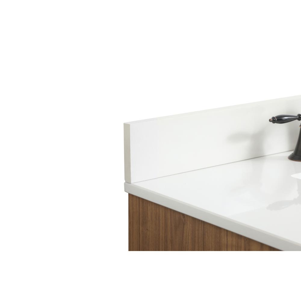 36 inch Single bathroom vanity in walnut brown with backsplash. Picture 11