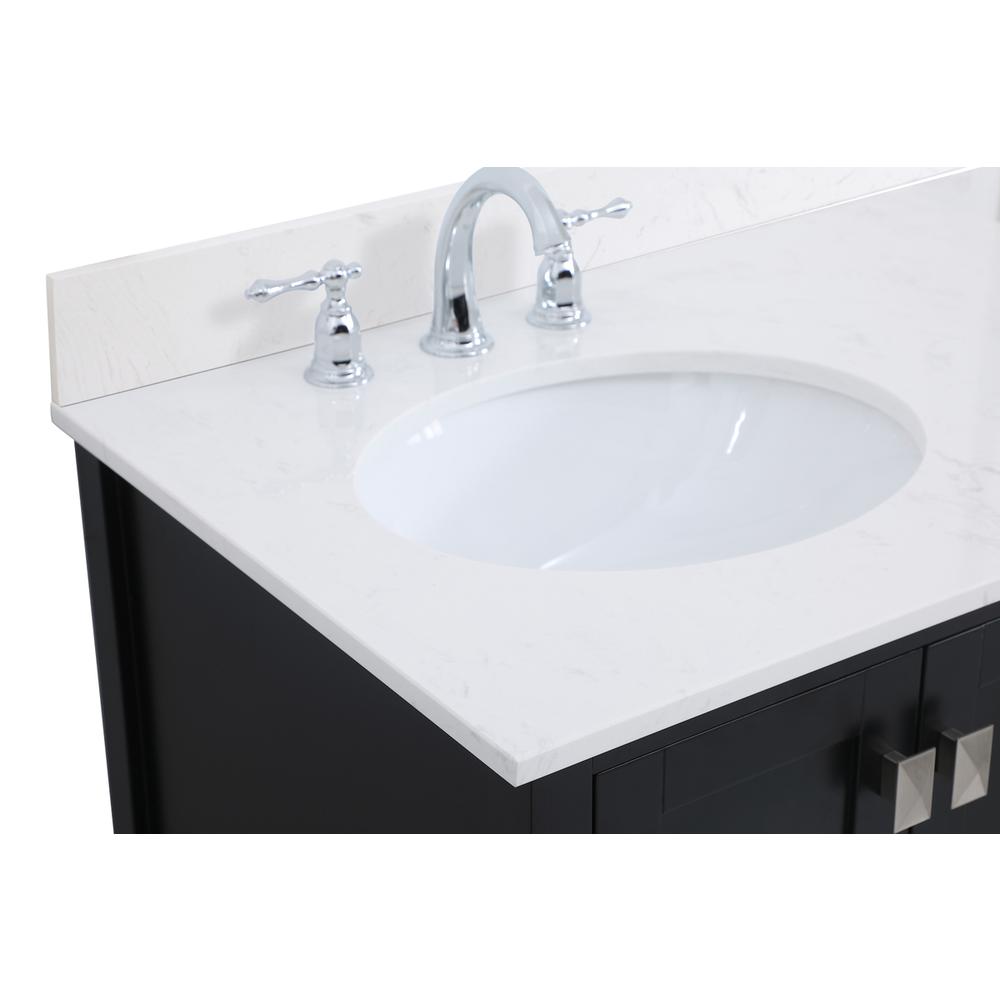 32 inch Single Bathroom Vanity in Black with Backsplash. Picture 11