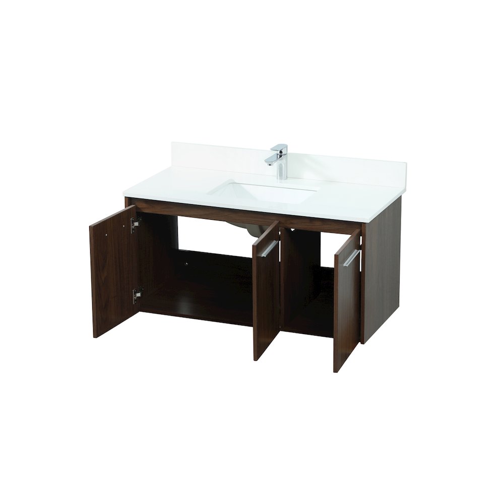 40 Inch Single Bathroom Vanity In Walnut With Backsplash. Picture 10