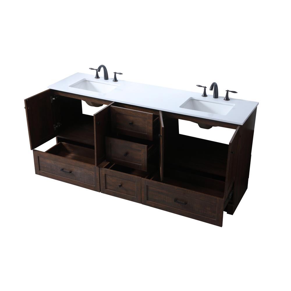 72 Inch Double Bathroom Vanity In Expresso. Picture 9