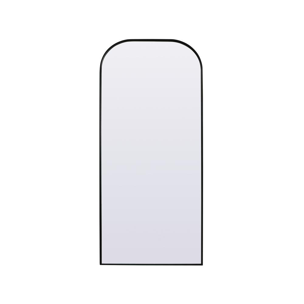 Metal Frame Arch Full Length Mirror 32x76 Inch in Black. Picture 1