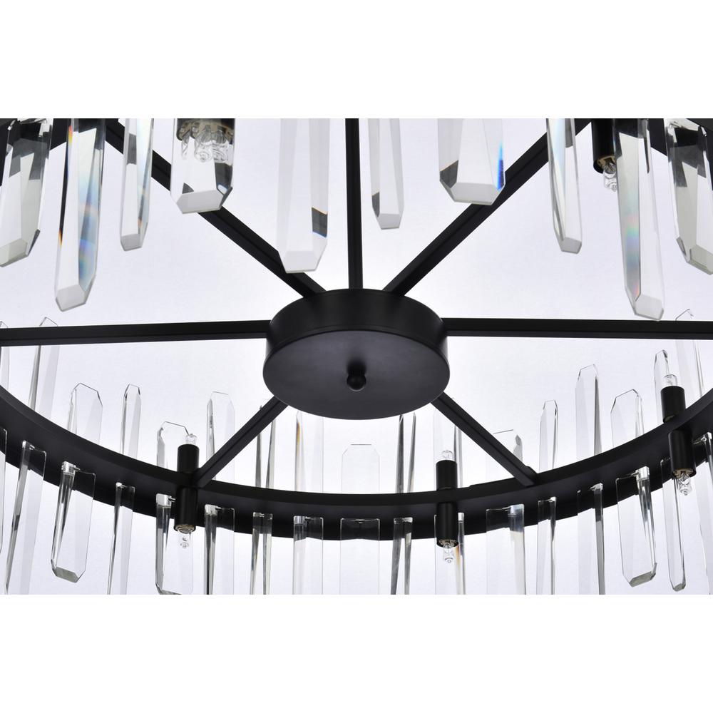Serena 32 inch crystal round chandelier in black. Picture 4