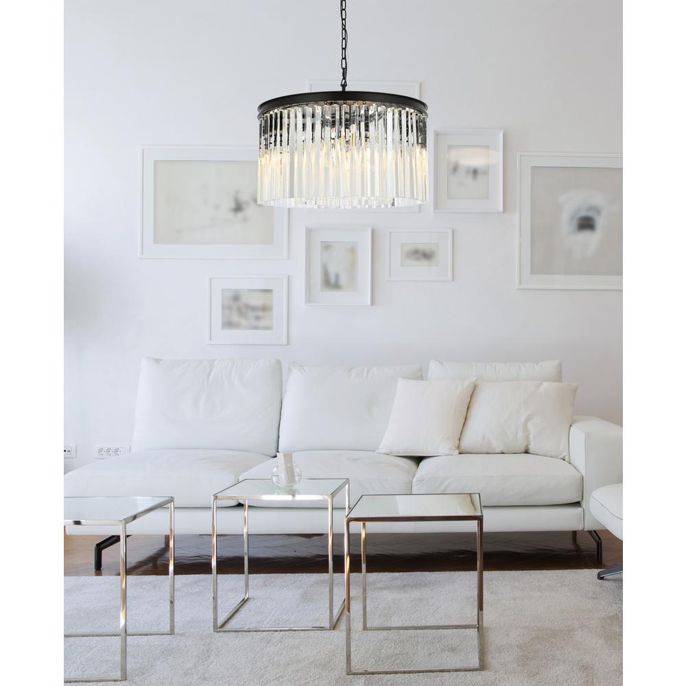 Sydney 8 light Matte Black Chandelier Clear Royal Cut Crystal. Picture 8