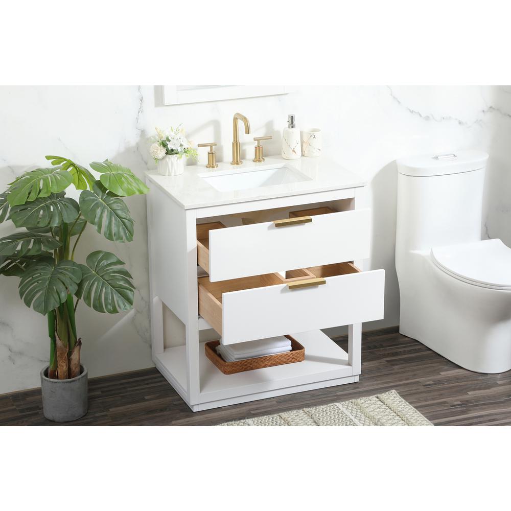 30 inch Single bathroom vanity in white. Picture 3