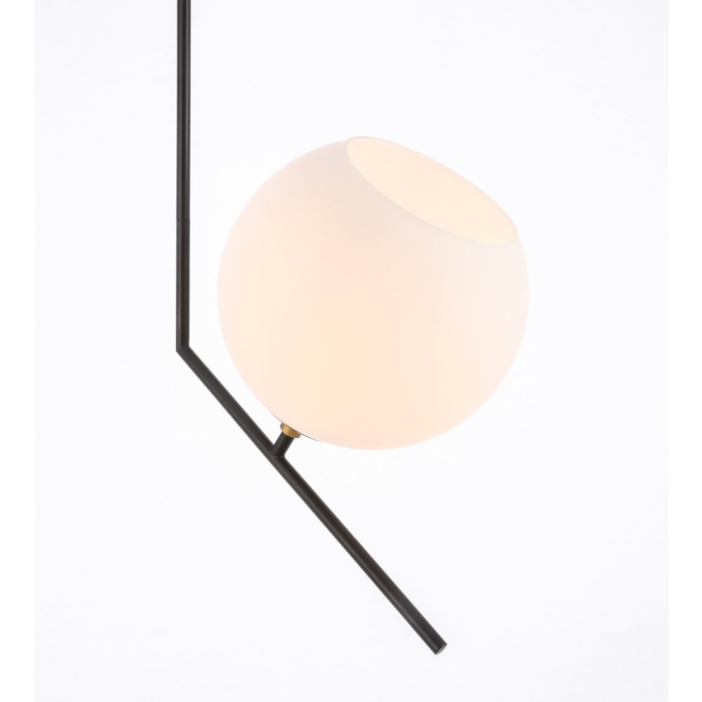 Ryland 1 Light Black And Brass And Frosted White Glass Pendant. Picture 9