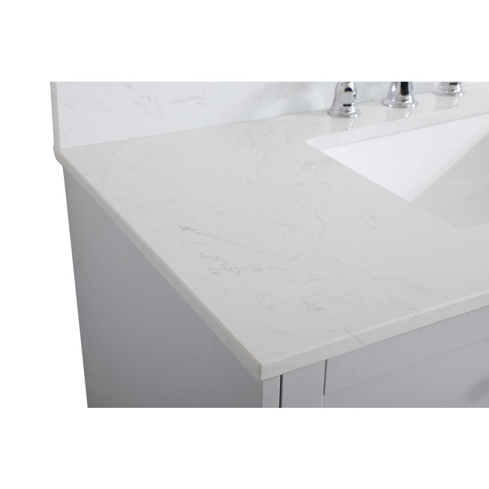 42 inch Single Bathroom Vanity in Grey with Backsplash. Picture 12