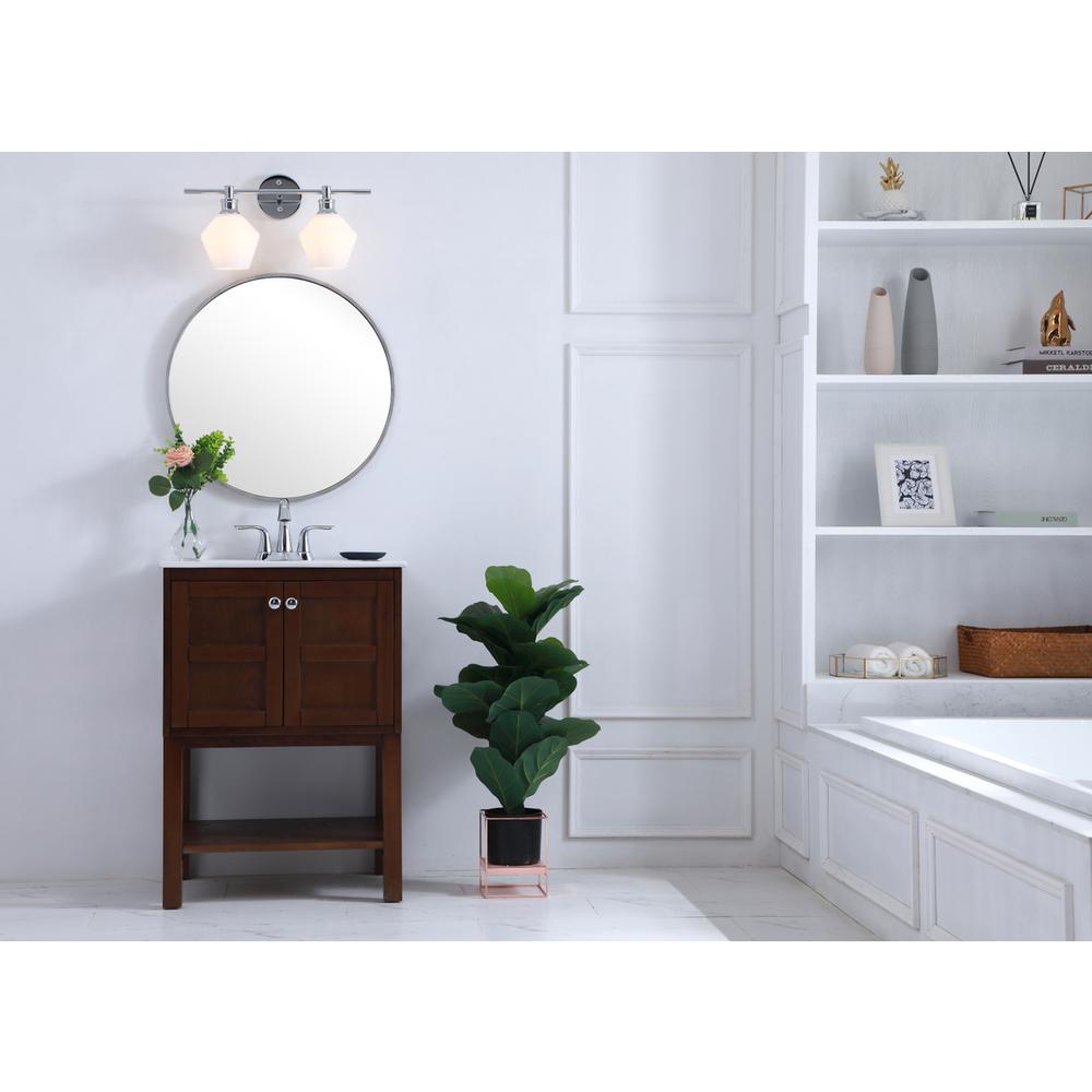 Gene 2 light Chrome and Frosted white glass Wall sconce. Picture 14