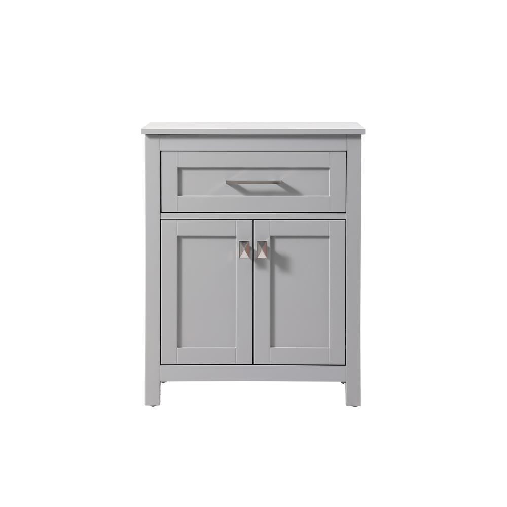 24 Inch Wide Bathroom Storage Freestanding Cabinet In Grey. Picture 1