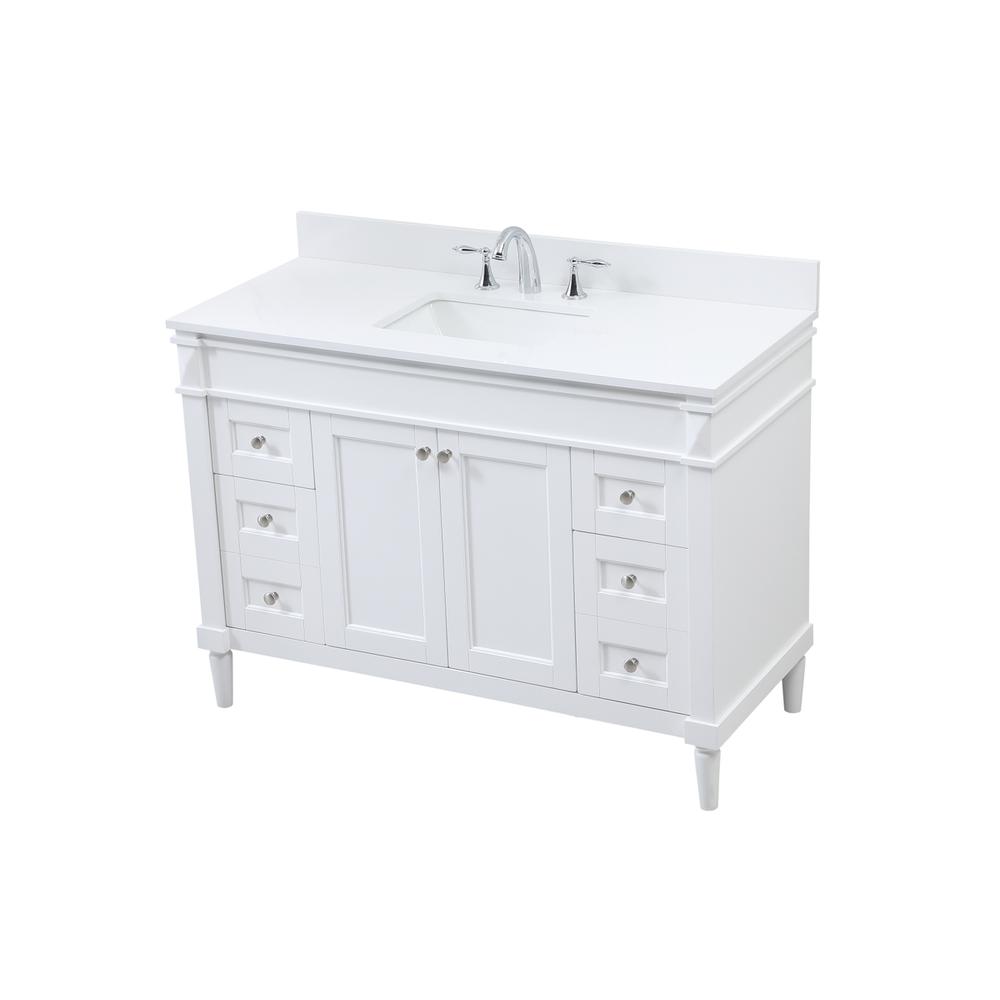 48 inch Single bathroom vanity in white with backsplash. Picture 8
