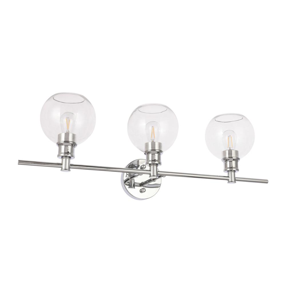 Collier 3 light Chrome and Clear glass Wall sconce. Picture 3
