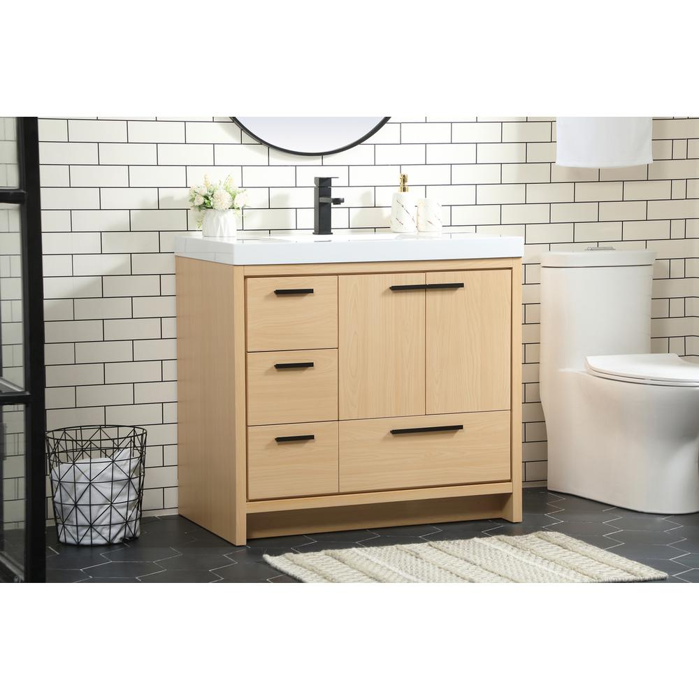 36 inch Single bathroom vanity in Maple. Picture 2