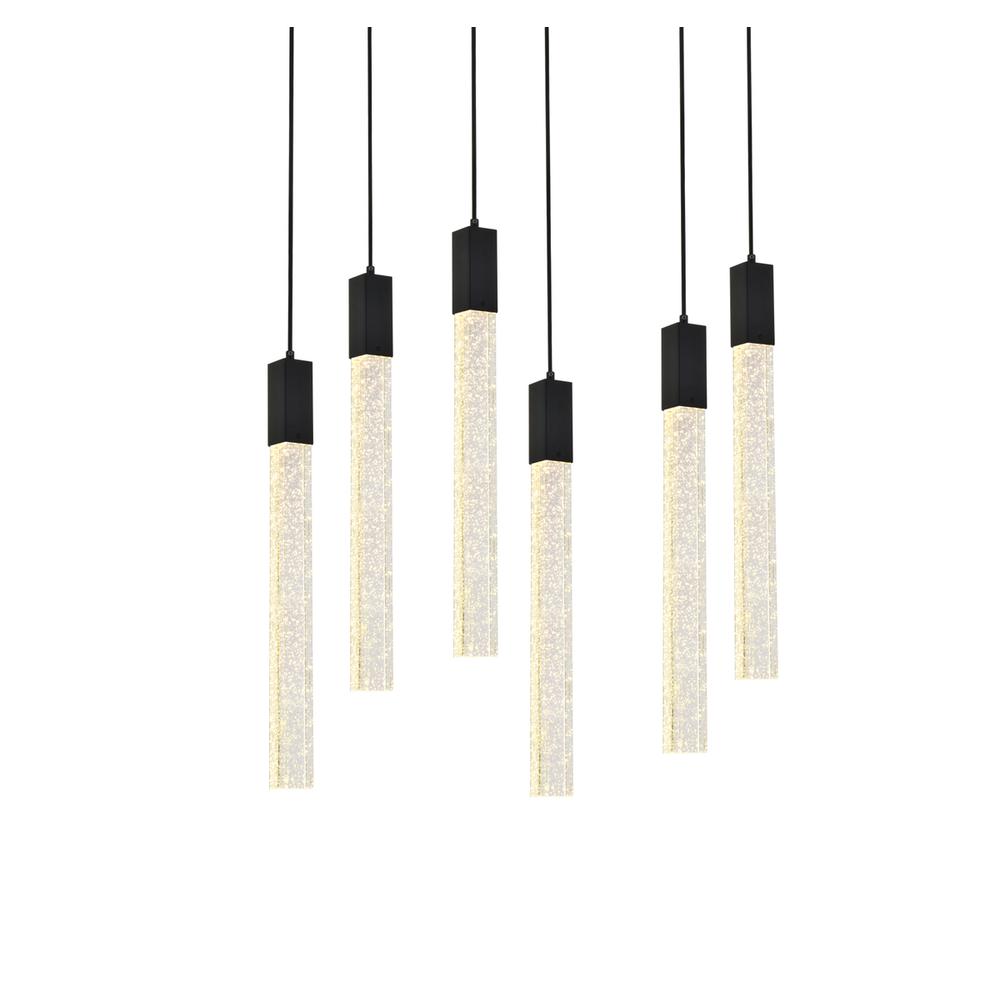 Weston 6 lights pendant in black. Picture 2