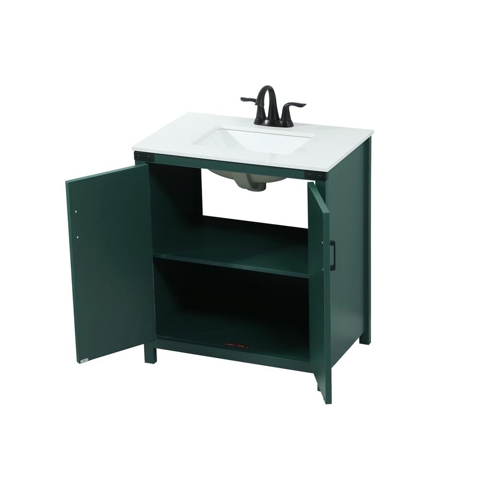 30 inch Single bathroom vanity in green. Picture 9