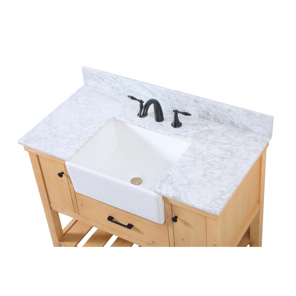 42 inch Single bathroom vanity in natural wood with backsplash. Picture 10