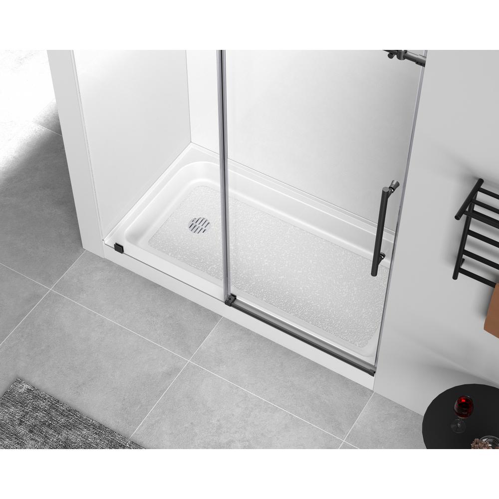 60x32 inch Single threshold shower tray left drain in glossy white. Picture 10