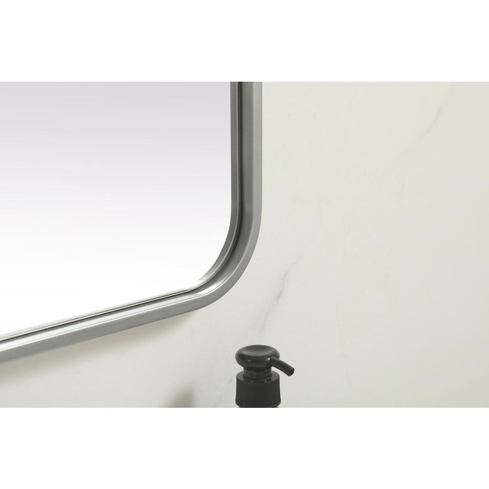 Soft Corner Metal Rectangle Mirror 32x72 Inch in Silver. Picture 6