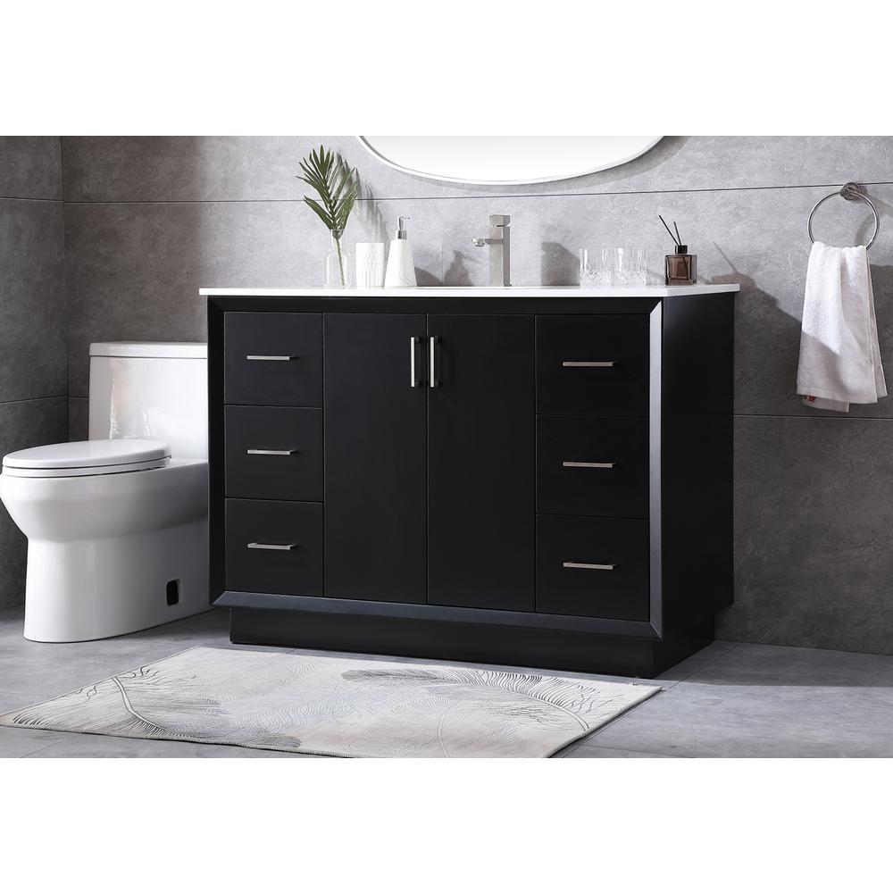 48 Inch SIngle Bathroom Vanity In Black. Picture 2